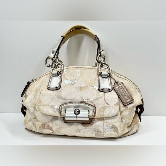 Coach Handbags - Kristin Signature Dome Sequin Satchel Bag COACH M1171-19338 Kristin...